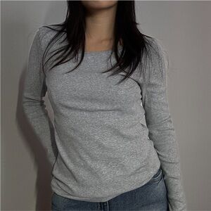 Gray Long Sleeve Women's Top